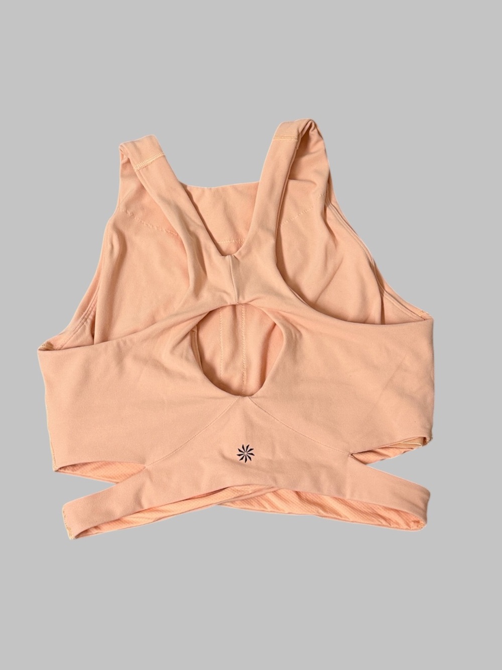 Athleta Conscious Cut Out Crop Peach Active Sports Bra - Picture 5 of 6